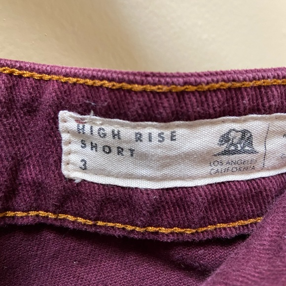 PacSun Bullhead denim Burgundy/ Maroon shorts - Picture 4 of 4